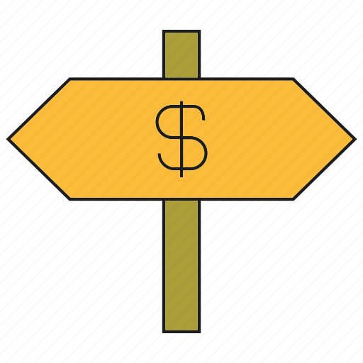 Decision, direction, money, road sign, signage icon - Download on Iconfinder