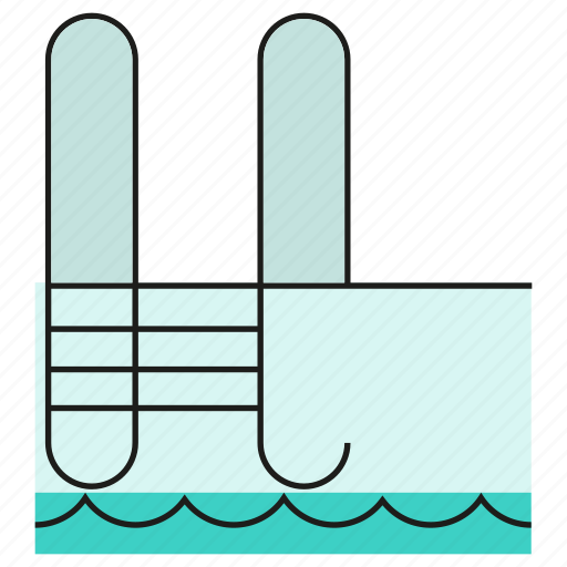 Stair, swimming pool, water icon - Download on Iconfinder