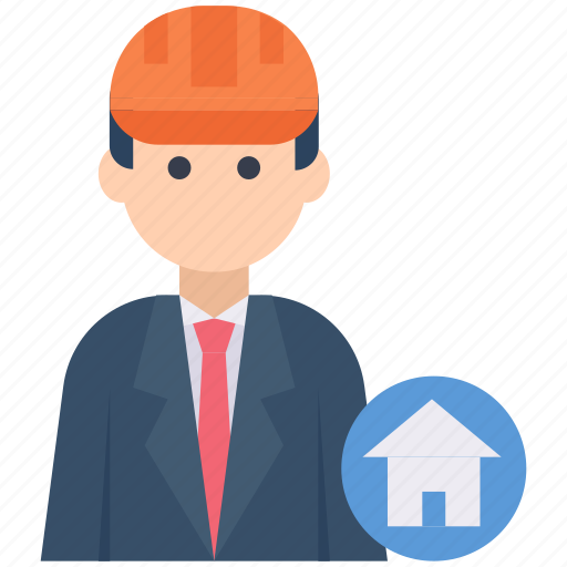 Architect, estate, helmet, home, man, occupation, real icon - Download on Iconfinder