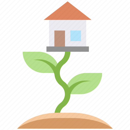 Estate, growth, home, house, mortgage, plant, real icon - Download on Iconfinder