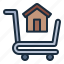 trolley, buy, purchase, house, home, estate, property, mortgage 