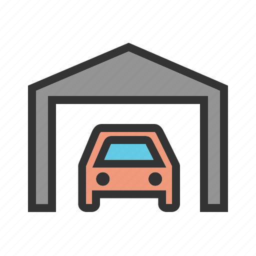 Automobile, car, garage, parking, shutter, vehicle icon - Download on Iconfinder