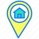 home, house, location, location market, map, pointer
