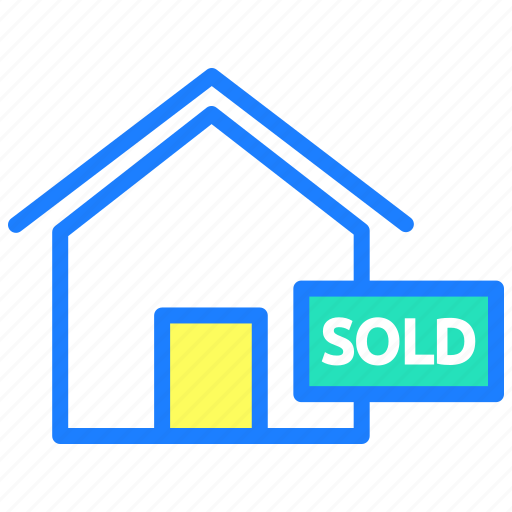 Home, house, label, property, real estate, sign, sold icon - Download on Iconfinder