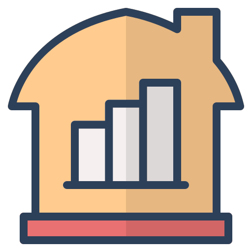Analytics, chart, graph, house, invesment, property, real estate icon - Free download