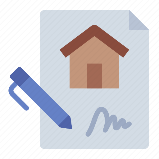 Contract, legal, agreement, house, home, estate, property icon - Download on Iconfinder