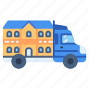 moving, house, truck, vehicle, home, transportation, property, furniture, relocation