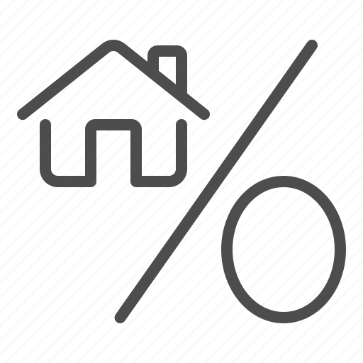 Real estate, mortgage, interest rate, percentage, percent, house icon - Download on Iconfinder