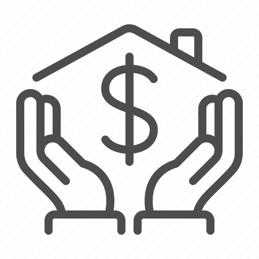 Real estate, hands, house, home, realtor, home ownership, dollar icon - Download on Iconfinder