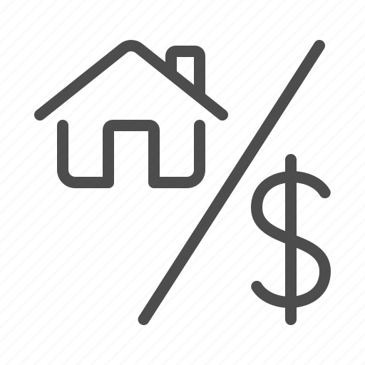 Real estate, mortgage, interest rate, percentage, percent, house, dollar icon - Download on Iconfinder