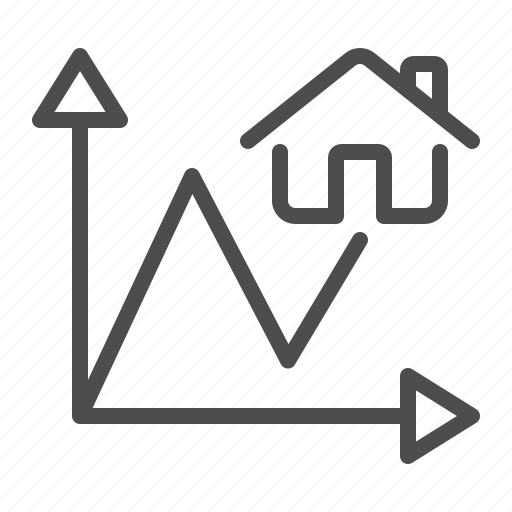 Real estate, housing market, home, house, graph, chart icon - Download on Iconfinder