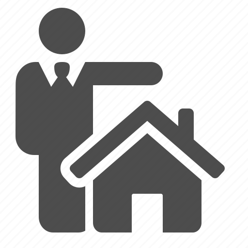 Agent, business, businessman, home, house, loan, real estate icon - Download on Iconfinder