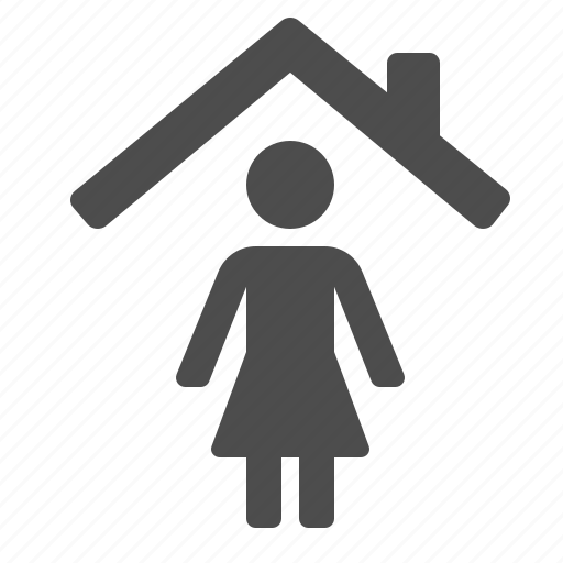 Woman, people, house, roof, real estate, home icon - Download on Iconfinder