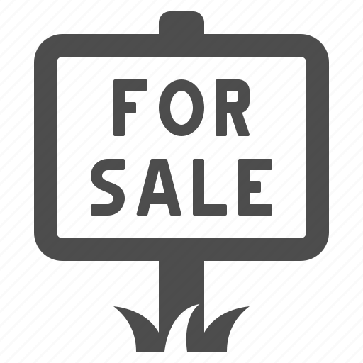 For sale, grass, house, real estate, sale, sign icon - Download on Iconfinder