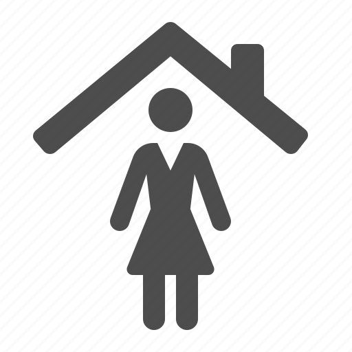 Home, house, real estate, roof, woman icon - Download on Iconfinder