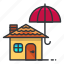 estate, house, real, umbrella 