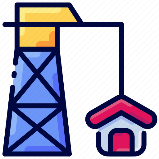 Building, construction, crane, estate, house, real, tower icon - Download on Iconfinder