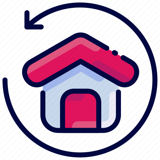 Back, bukeicon, estate, house, real, return icon - Download on Iconfinder