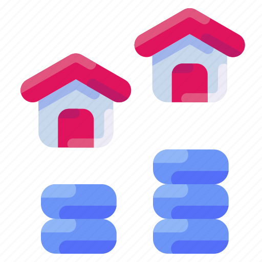 Bukeicon, dollar, estate, growth, home, house icon - Download on Iconfinder