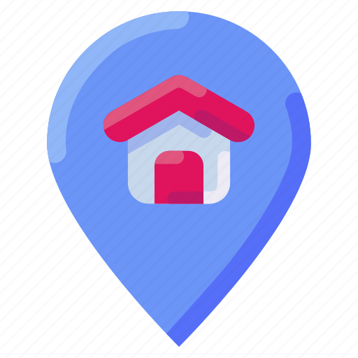 Bukeicon, gps, home, house, location, pin, realestate icon - Download on Iconfinder