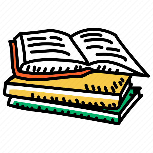 Booklets, books reading, books pile, books stack, library icon - Download on Iconfinder