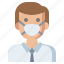 air, contamination, gas, man, mask, pollution, security, user 