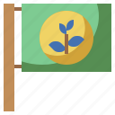 ecologic, ecologism, ecology, flag, leaf, sticker