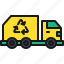 truck, transportation, trash, recycling, garbage 