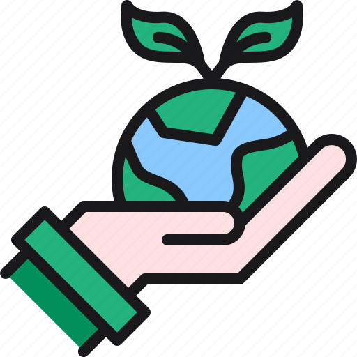 Hand, environment, plant, earth, globe icon - Download on Iconfinder