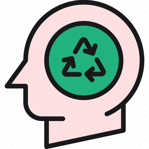 Environment, ecology, mind, recycle, head icon - Download on Iconfinder