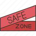 safe, zone, security, area, label