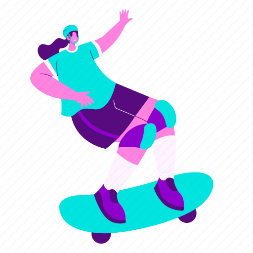 Skateboard, skateboarding, skater, skateboarder, player, riding, sports competition illustration - Download on Iconfinder