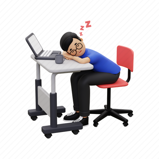 Relaxing, relax, sleep, sleeping, rest, tired, work 3D illustration - Download on Iconfinder