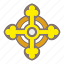 christian, cross, religion, round, sign