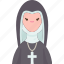 abbess, nuns, catholic, mother, female 