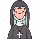 abbess, nuns, catholic, mother, female