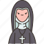 abbess, nuns, catholic, mother, female 