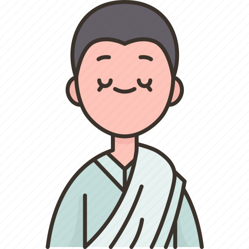 Buddhist, nun, female, buddhism, religious icon - Download on Iconfinder