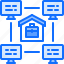 briefcase, case, house, building, computer, monitor, remote, work, freelance 
