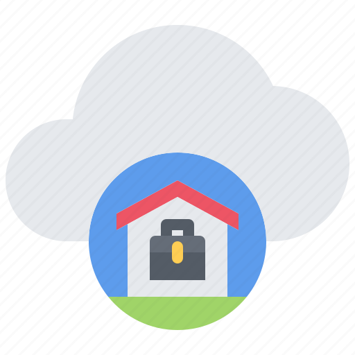 Briefcase, case, house, building, cloud, remote, work icon - Download on Iconfinder