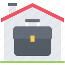 briefcase, case, house, building, remote, work, freelance