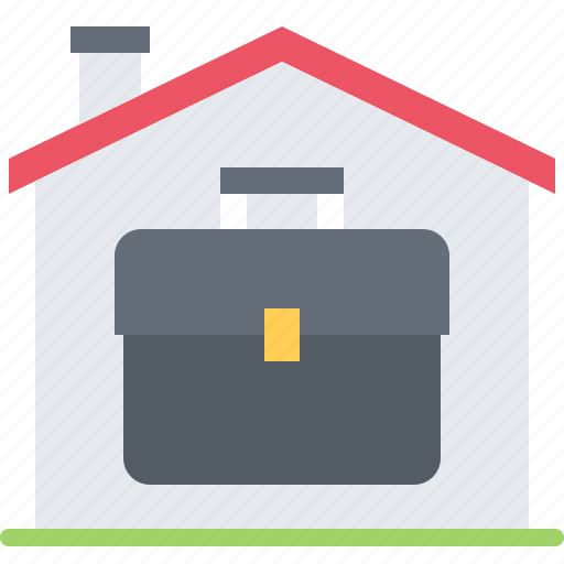 Briefcase, case, house, building, remote, work, freelance icon - Download on Iconfinder