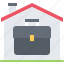 briefcase, case, house, building, remote, work, freelance 
