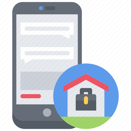 App, smartphone, messenger, messages, briefcase, case, house icon - Download on Iconfinder