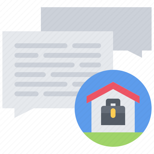 Briefcase, case, house, building, message, dialogue, remote icon - Download on Iconfinder