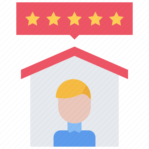 House, building, man, review, star, rating, remote icon - Download on Iconfinder
