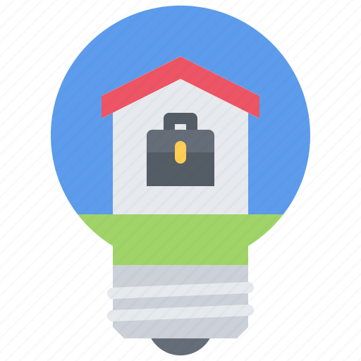 Briefcase, case, house, building, idea, light, bulb icon - Download on Iconfinder