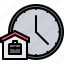 briefcase, case, house, building, time, clock, remote, work, freelance 