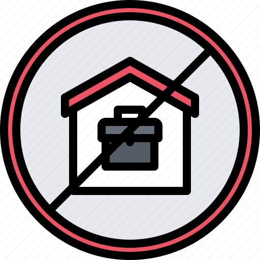 House, building, case, briefcase, no, sign, remote icon - Download on Iconfinder
