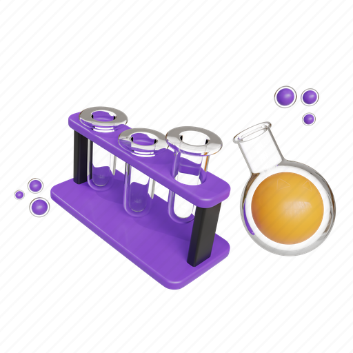 Flasks, flask, medical, equipment, science, laboratory, chemistry 3D illustration - Download on Iconfinder